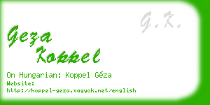 geza koppel business card